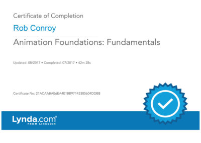 Animation Foundations Fundamentals Certificate of Completion