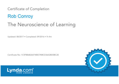 The Neuroscience of Learning Certificate of Completion