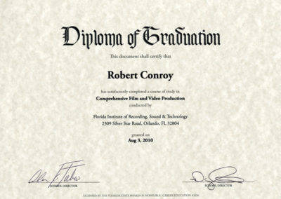 Florida Institute of Recording, Sound & Technology Diploma